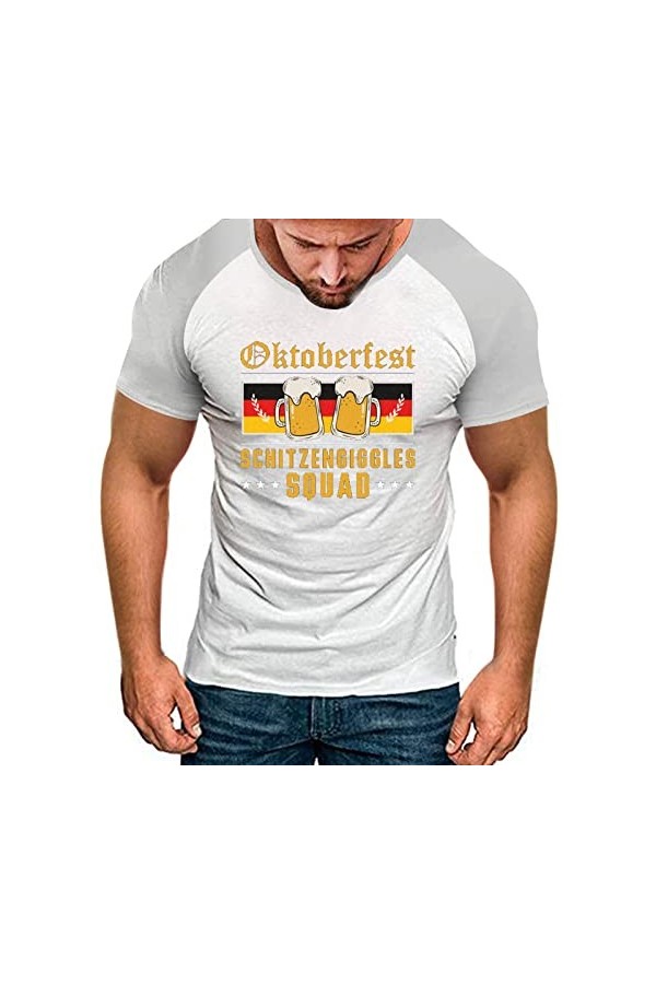 T-shirt à manches courtes pour homme - Style décontracté - Imprimé 3D - En denim, C-Gris, L