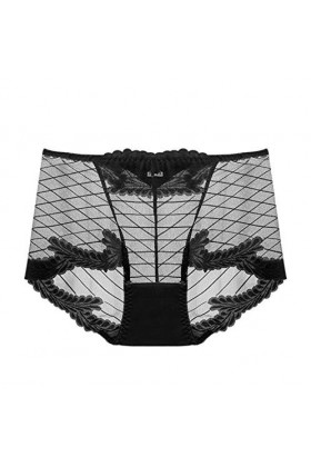 Culotte en Dentelle Transparente pour Dames Sexy en Coton Creux de qualité Respirante Lingerie Ouverte Poitrine Black, M 