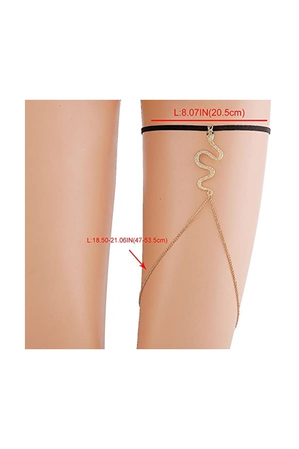 Chaîne de cuisse en forme de serpent brillant avec pampille - Style gothique - Porte-jarretelles - Tendance - Plage - Discoth