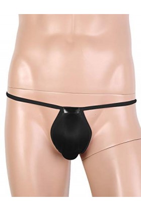 YOOJIA Homme G-String Poche sous-vêtements Érotique String Ficelle avec Anneau Coton Slips Culotte String Sexy Thong Briefs B
