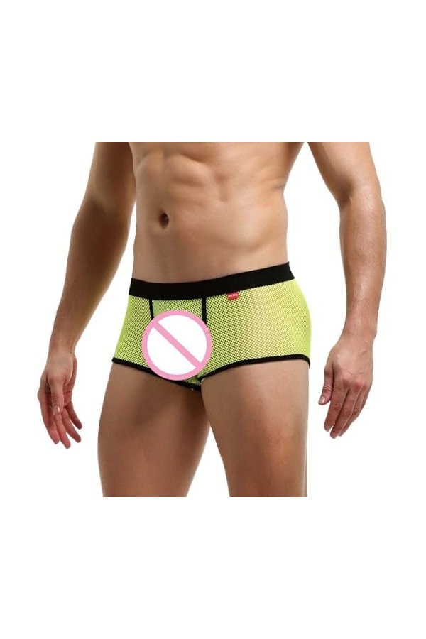 Générique sous-vêtements en Nylon pour Hommes en Maille U Bulge Sexy Respirant Tronc de Sport décontracté Extensible Conforta