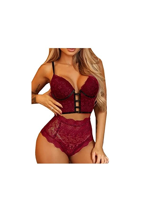 Lingerie Sexy, Femme Mignon Nuit Ensemble Dentelle Hollow Set Hot Pyjama Mini Jupe Sexy Club Libertin Tenue Catanzaro Latex S