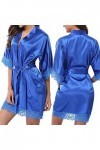 PANPANY Lady Lace Lingerie Costume de Nuit Pyjama Sexy Nightwear Satin Womens Lingerie Sexy Coquine Hot Blue, L 