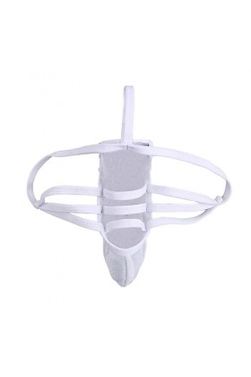 Générique pour Hommes sous-vêtements Sexy pour Hommes J Rope Sexy See Through Underwear Men Exposed Egg Plane Thong White, L