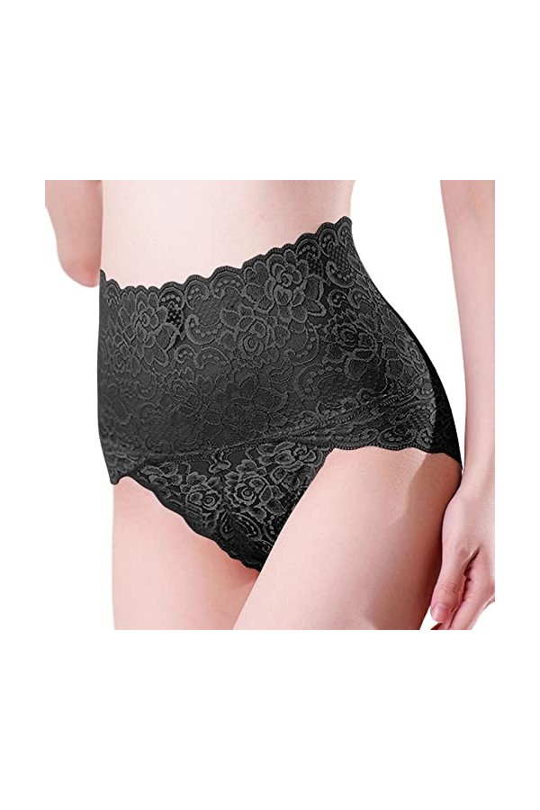 PANPANY Culottes pour Femme Multipack Taille Basse Sexy sous Vetements Dentelle String Soutien-Gorge Confortables Slips sans 