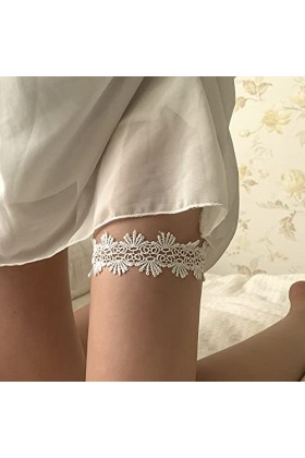 Sttiafay Porte-jarretelles en dentelle pour mariée pour femme, élastique en dentelle florale, accessoire pour le corps de bal