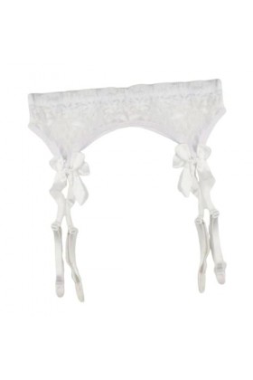 couvrez leéduisant porte-jarretelles blanc taille unique – Porte-jarretelles réglable pour bas lingerie avec pinces porte-jar