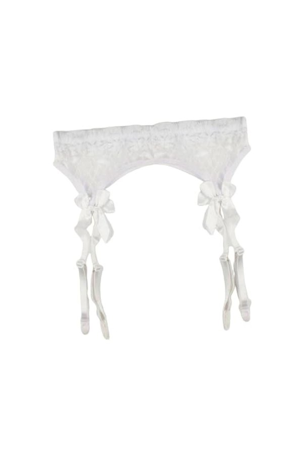 couvrez leéduisant porte-jarretelles blanc taille unique – Porte-jarretelles réglable pour bas lingerie avec pinces porte-jar