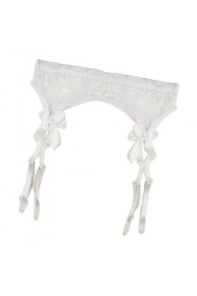 couvrez leéduisant porte-jarretelles blanc taille unique – Porte-jarretelles réglable pour bas lingerie avec pinces porte-jar