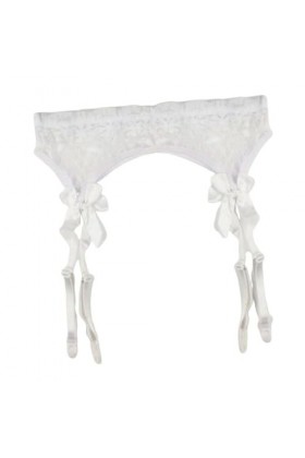 couvrez leéduisant porte-jarretelles blanc taille unique – Porte-jarretelles réglable pour bas lingerie avec pinces porte-jar