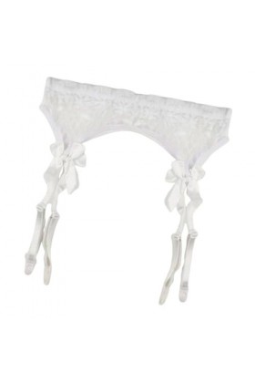 couvrez leéduisant porte-jarretelles blanc taille unique – Porte-jarretelles réglable pour bas lingerie avec pinces porte-jar