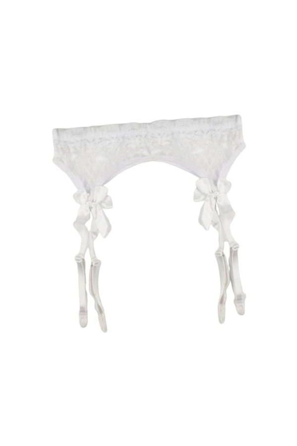 couvrez leéduisant porte-jarretelles blanc taille unique – Porte-jarretelles réglable pour bas lingerie avec pinces porte-jar