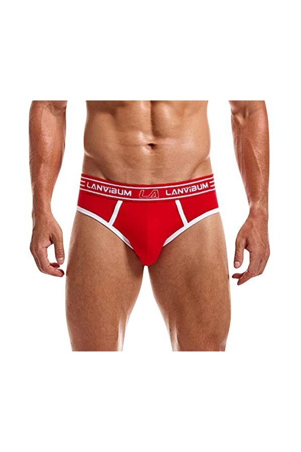 Sous-vêtements stables pour homme - Sous-vêtements sexy - Sous-vêtements pour homme - Léopard, rouge, L