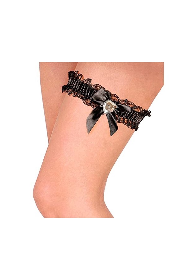 Widmann - Jarretière, avec noeud et coeur, Accessoire, Carnaval, Fête à thème