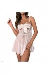 Générique Lingerie Sexy Femme Chemise de Nuit Sexy séduisante en Dentelle pour Femmes sans Lacet, y Un Pantalon String Linger