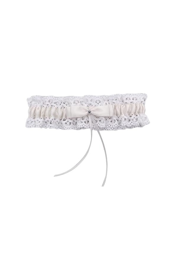 Jarretière de mariage en dentelle avec nœud porte-jarretelles sexy en dentelle pour femmes et filles - Accessoire de fête - J