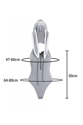 Aurueda Bunny Girl Cosplay Lingerie Bodysuit Costume Halloween Femme avec Bunny Ear Queues Gris, Taille One Size