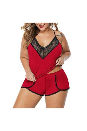 Pyjama Muslin Deux pièces Sexy Femmes racées Dentelle sous-vêtements Underwire Nightdress Lingerie Sleepwear Déguisement Sexy