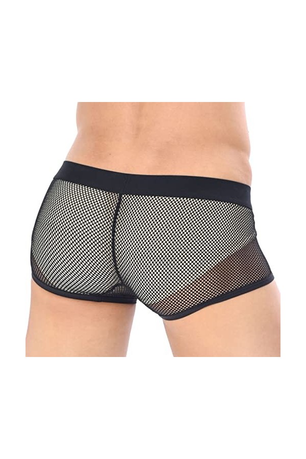 Boxer Homme Maillot de Bain Sexy Briefs Thong Slips pour hommes Culottes à grille sexy pour hommes Slips de ceinture arc-en- 
