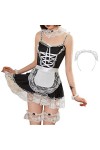 JasmyGirls Costume de soubrette sexy pour femme - Costume de cosplay - Robe de jeu de rôle - Tablier en dentelle coquine, Noi