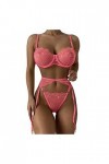 Lingerie Sexy Hot Chaude Femme Dentelle Cuisse Jarretière Ensemble de Soutien-Gorge et de Culottes Sexy à Bretelles Stretch F
