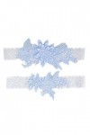 Amosfun 2pcs dentelle jarretelles floral ceinture stretch perle incrusté jarretière de mariée ceintures fournitures de mariag