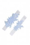 Amosfun 2pcs dentelle jarretelles floral ceinture stretch perle incrusté jarretière de mariée ceintures fournitures de mariag