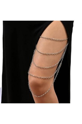 LIUASMUE Chaîne Cuisse À Pampilles Multicouches Ceinture Antidérapante Harnais Chaîne Dété Plage Boîte Nuit Accessoires Jamb