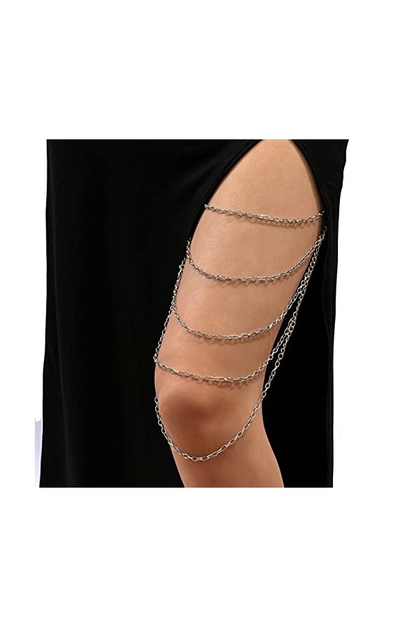 LIUASMUE Chaîne Cuisse À Pampilles Multicouches Ceinture Antidérapante Harnais Chaîne Dété Plage Boîte Nuit Accessoires Jamb