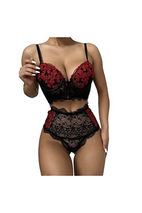 Lingerie Sexy De Pute, Femme Pyjama Embroidery Nuit Dentelle Hot Erotic Lingerie Ensemble Erothique Érotique Tenue Homme XXL 