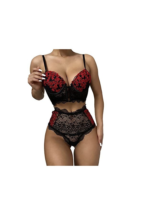 Lingerie Sexy De Pute, Femme Pyjama Embroidery Nuit Dentelle Hot Erotic Lingerie Ensemble Erothique Érotique Tenue Homme XXL 