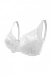 Lingerie sexy en dentelle pour femme avec anneau en acier pour fermer la paire de soutiens-gorge de lait Bustier Petit, Blanc