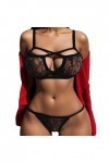 Zannycn Ensemble de lingerie sexy pour femme - Ensemble de lingerie érotique - Lingerie sexy - Ensemble soutien-gorge et culo