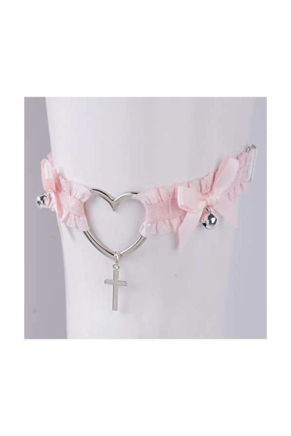 Morain Porte-jarretelles pour pendentif croix bowknot jambe cuisse sexy harajuku, Tissu