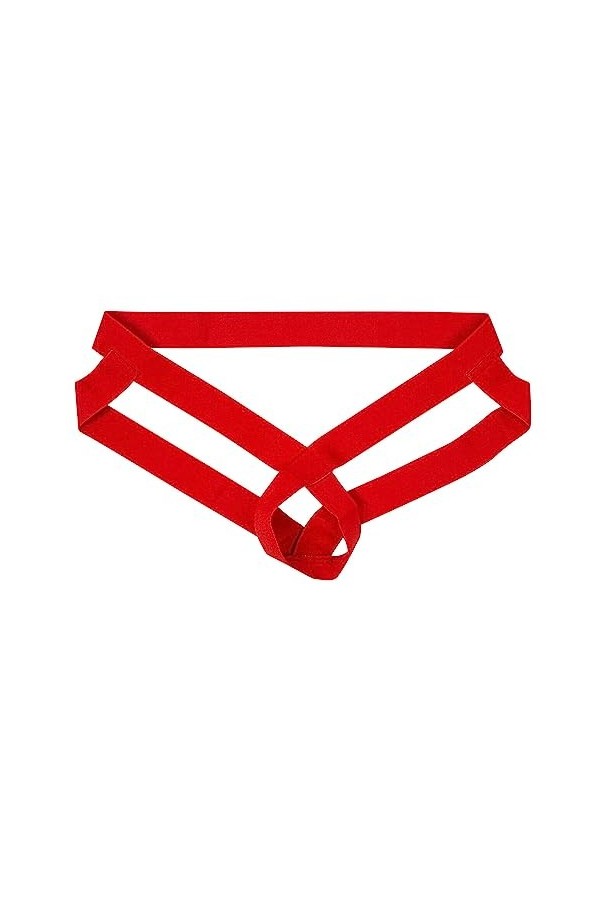 wjiNFDFG Shorts Hommes Hommes Sexy Hip Lift Exposed Ring Thong Cutout Underwear Robe Moulante Transparente Red, M 