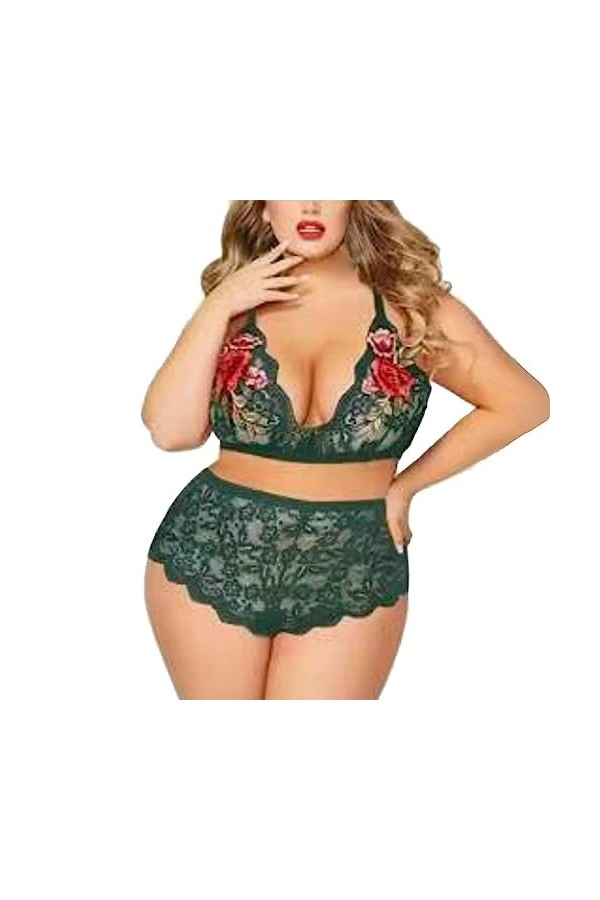 PTLLEND Lingerie Yeux amusants pour femmes Robe sexy de grande taille Dentelle Fuite Sein Sexy Sexy Lingerie attrayante Corse