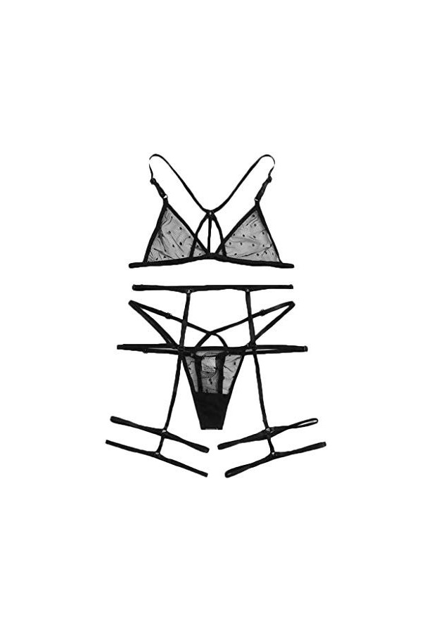 Vêtements De Nuit Femme Sexy sous-Vetements 2 Pièce Lingerie Sexy Ensemble Dentelle Ensemble Soutien Gorge et String Erotique