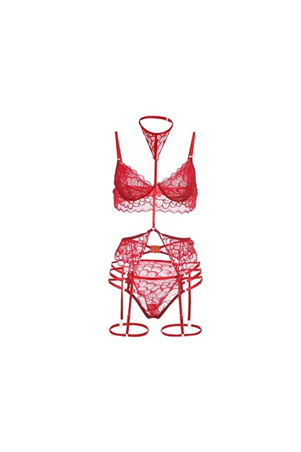 Lingerie Sexy Ensemble Femme 2 Pièce Vêtements De Nuit Erotique Ensemble Soutien Gorge et String Sexy sous-Vetements Dentelle