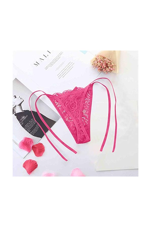 sous-Vetements Femme Dentelle Panties Ouvert Culottes Chic String Sexy Pas Cher Slips Lingerie Fendue Confortable Taille Erot