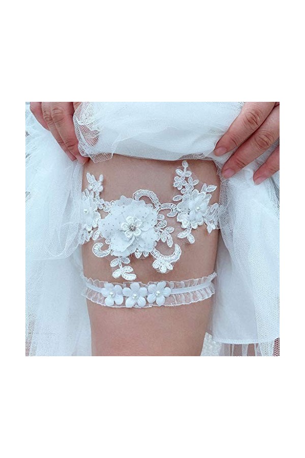 WUURAA 2 Pièces/Ensemble Mariée Stretch Cuisse Anneaux Fausse