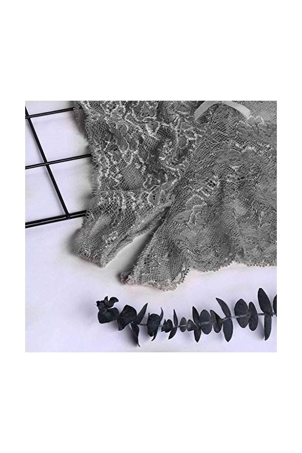 LDadgf Lot de 3 sous-vêtements sexy en dentelle pour femme, Noir , XXL