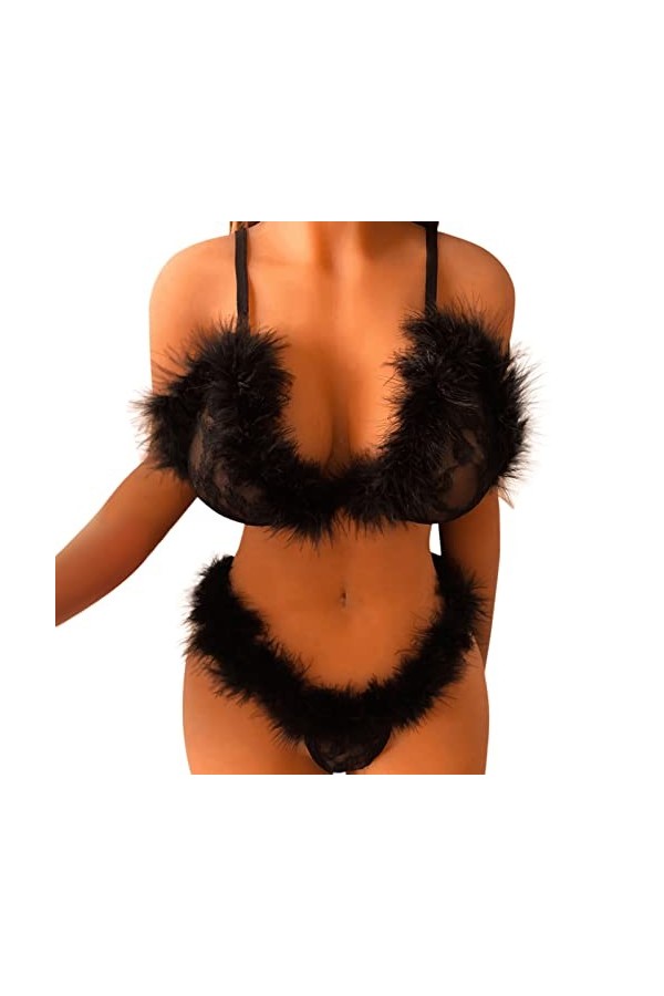 Viunychn Tenue sexy pour femme, dentelle push-up, rouge et dentelle florale, sous-vêtements sexy pour femme, body pour femme,