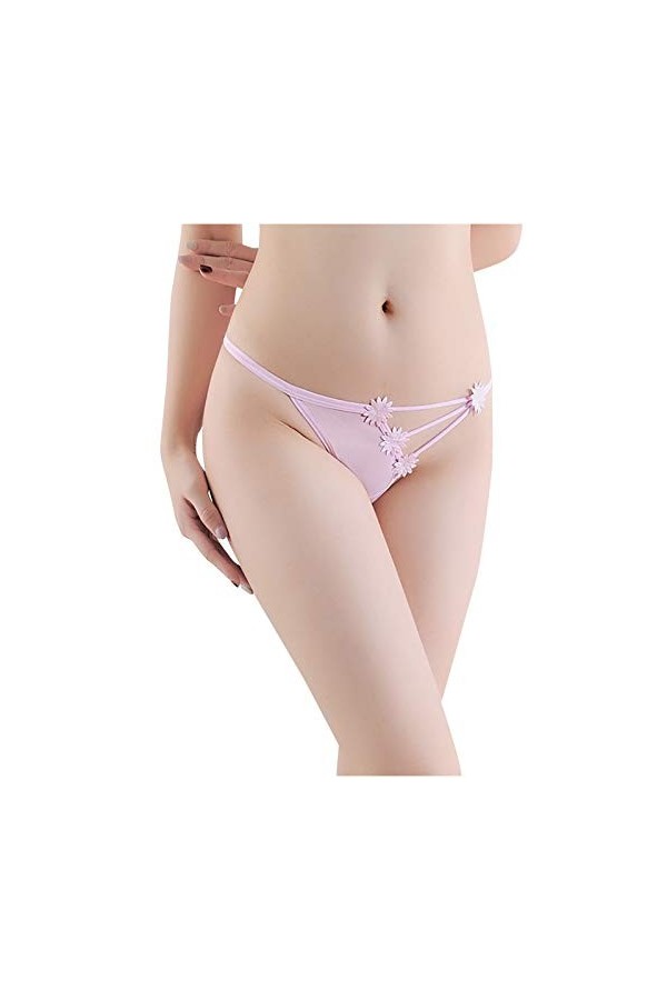 sous-Vetements Femme Dentelle Culottes Sexy String Ouvert Panties Chic Respirant Pas Cher Erothique Transparente Fendue Hot C