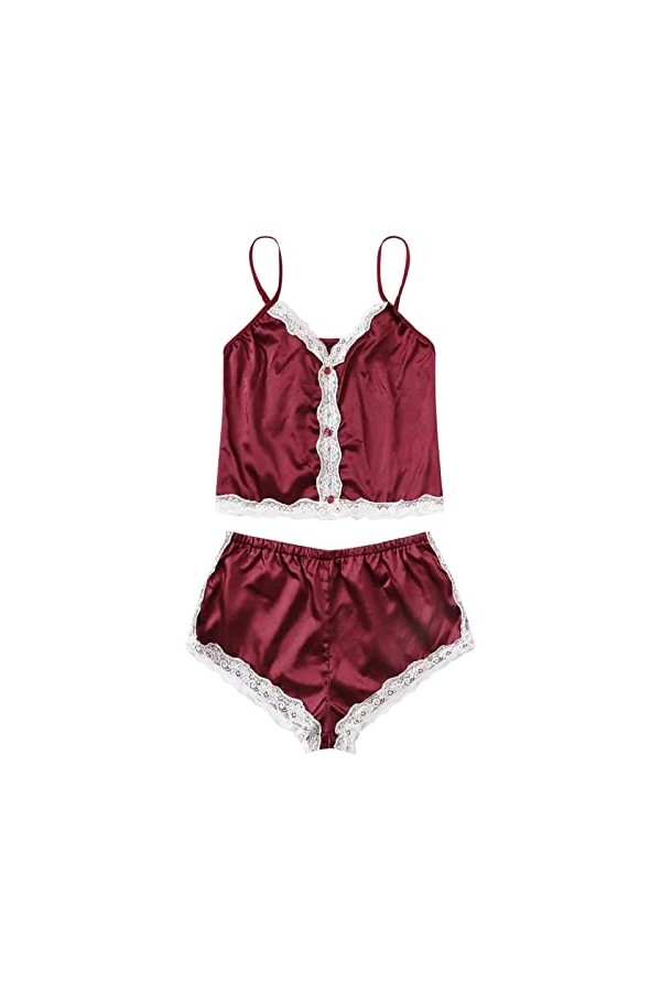 Tenues en dentelle pour femme Camisole Soutien-gorge Short Deux pièces Pyjama Sexy Lingerie Lingerie Lingerie Sexy Lingerie L