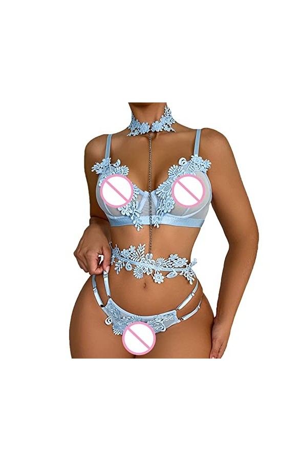 Robe Stretch pour Femme sans Manches Ensemble de sous-vêtements Sexy en Dentelle pour Femmes sous-vêtements Sexy en Dentelle 