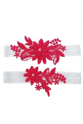 Jildouf Ligue de mariage, Ligue de bal avec perles Marguerite, élastique et cousu à la main, jarretières, ceinture et jambe, 