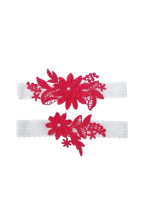 Jildouf Ligue de mariage, Ligue de bal avec perles Marguerite, élastique et cousu à la main, jarretières, ceinture et jambe, 