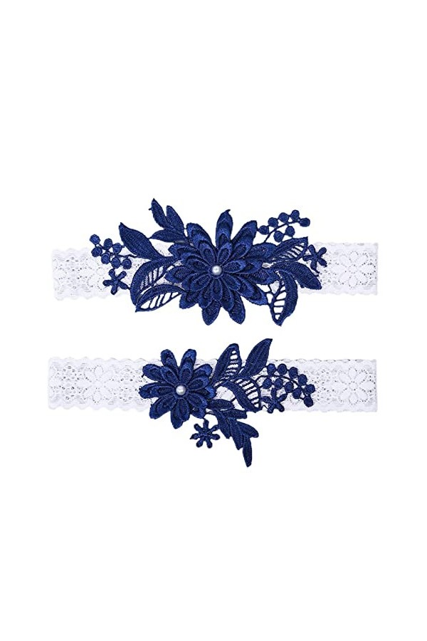 Jildouf Ligue de mariée - Cuisse dentelle avec marguerite | Élastique et cousu à la main, jarretelles, ceinture et jambe, cad