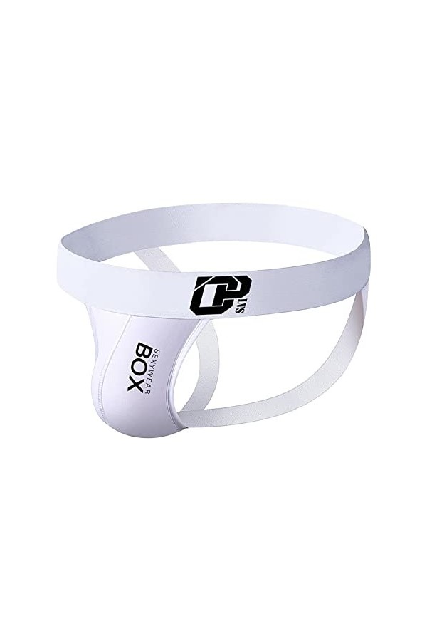 Lot de 2 sous-vêtements sexy pour homme - En coton - Absorbant la transpiration, Blanc., XL