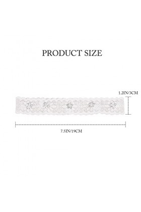 Relandy Jarretière de mariage en dentelle blanche avec fleur pour femme et fille